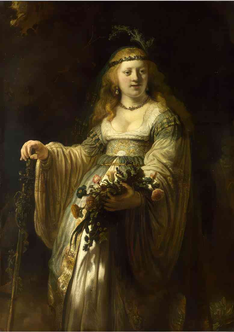 Rembrandt saskia van uylenburgh in arcadian costume 1635 A4 Photo Print