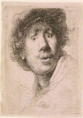 Rembrandt self portrait 1630 A4 Photo Print