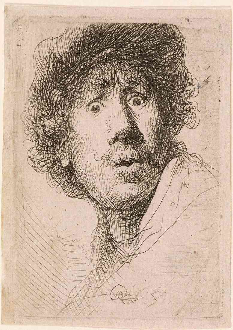 Rembrandt self portrait 1630 A4 Photo Print