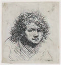 Rembrandt self portrait leaning forward bust 1628 Art A4 Photo Print
