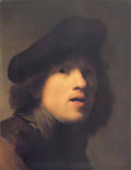 Rembrandt self portrait with gorget and beret Art A4 Photo Print