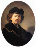Rembrandt self portrait with hat and gold chain 1633 Art A4 Photo Print
