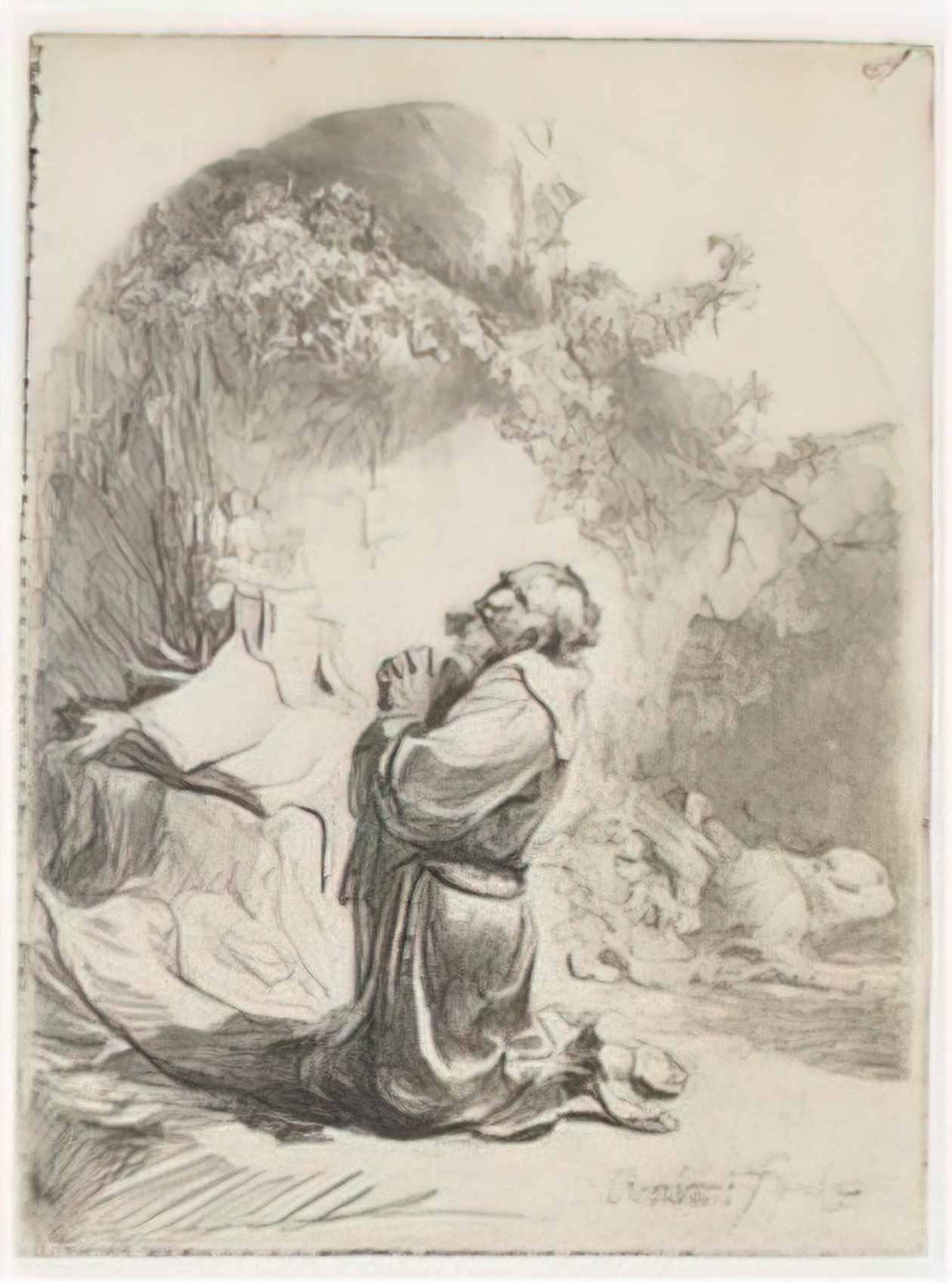 Rembrandt st jerome praying 1632 Art A4 Photo Print