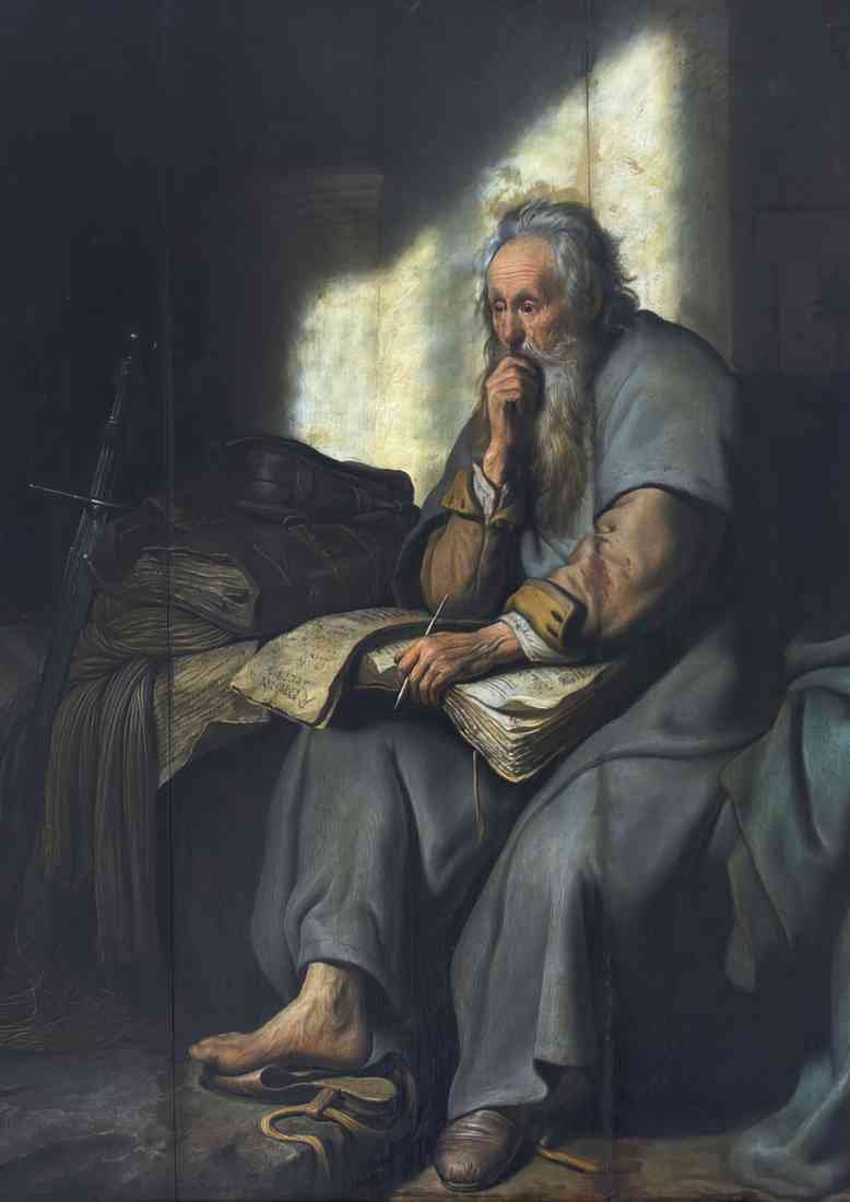 Rembrandt st paul in prison CROP A4 Photo Print