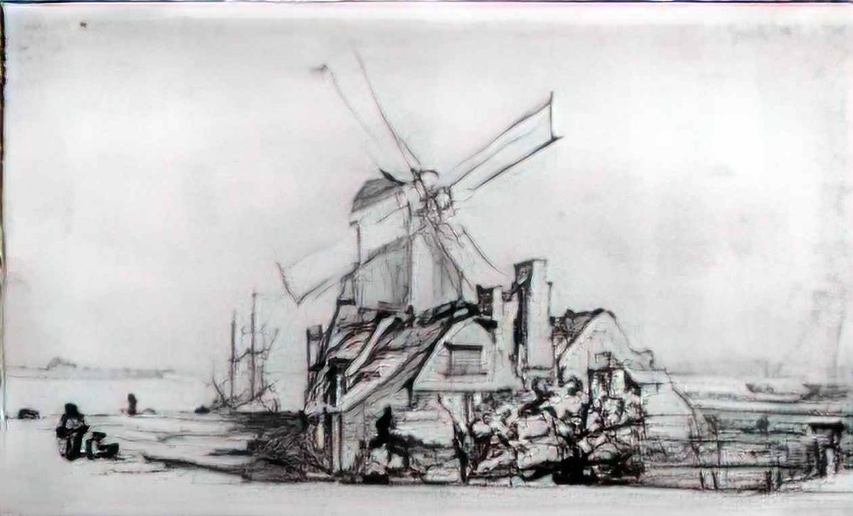 Rembrandt the bastion in amsterdam Art A4 Photo Print