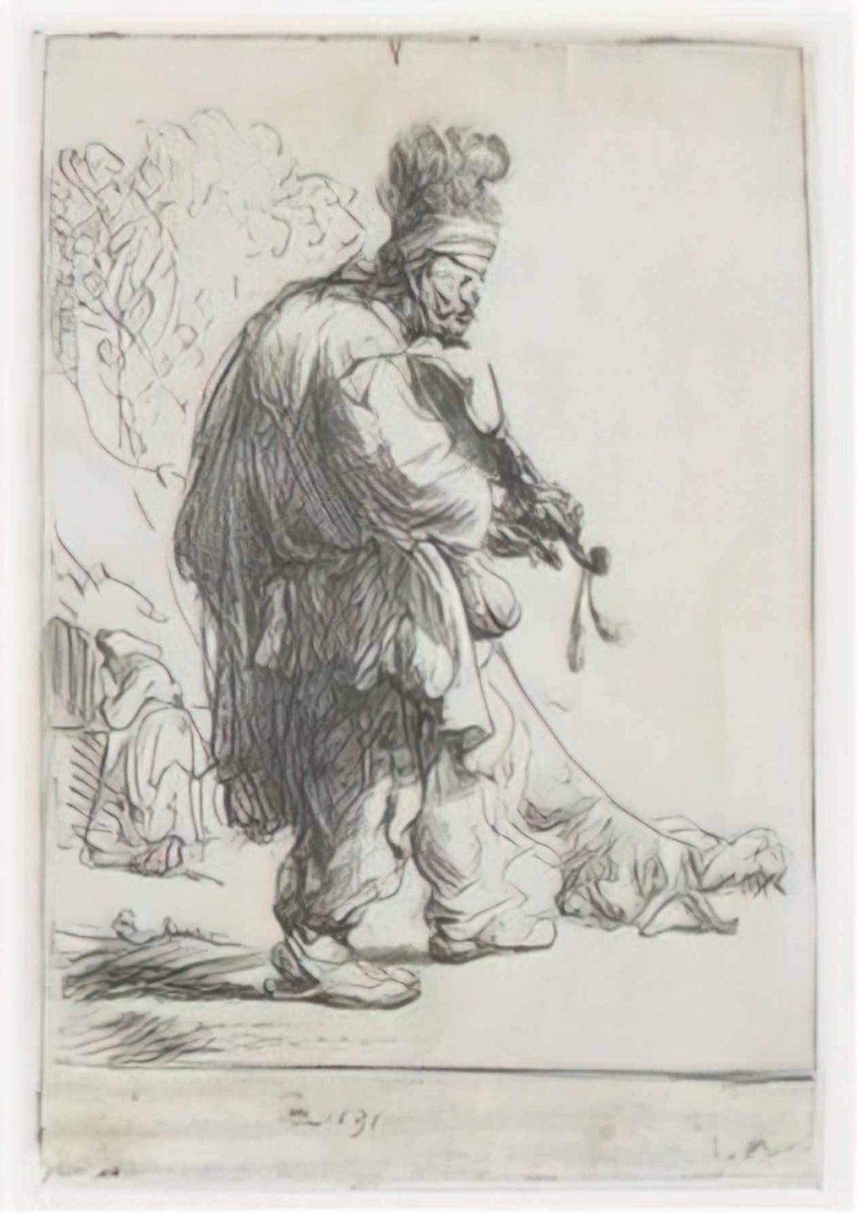 Rembrandt the blind fiddler 1631 Art A4 Photo Print