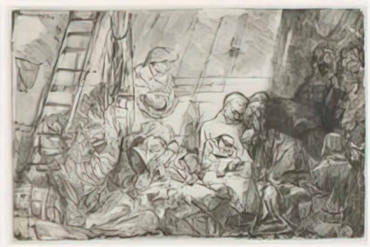 Rembrandt the circumcision in the stable 1654 Art A4 Photo Print