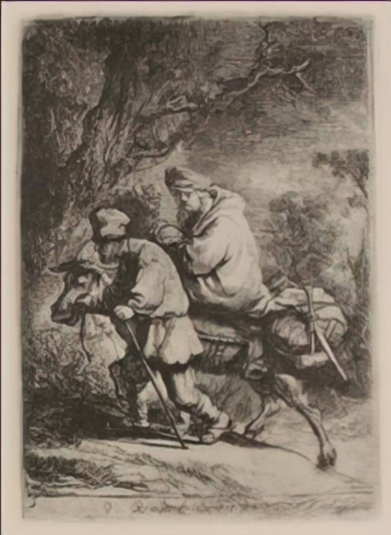Rembrandt the flight into egypt 1630 Art A4 Photo Print
