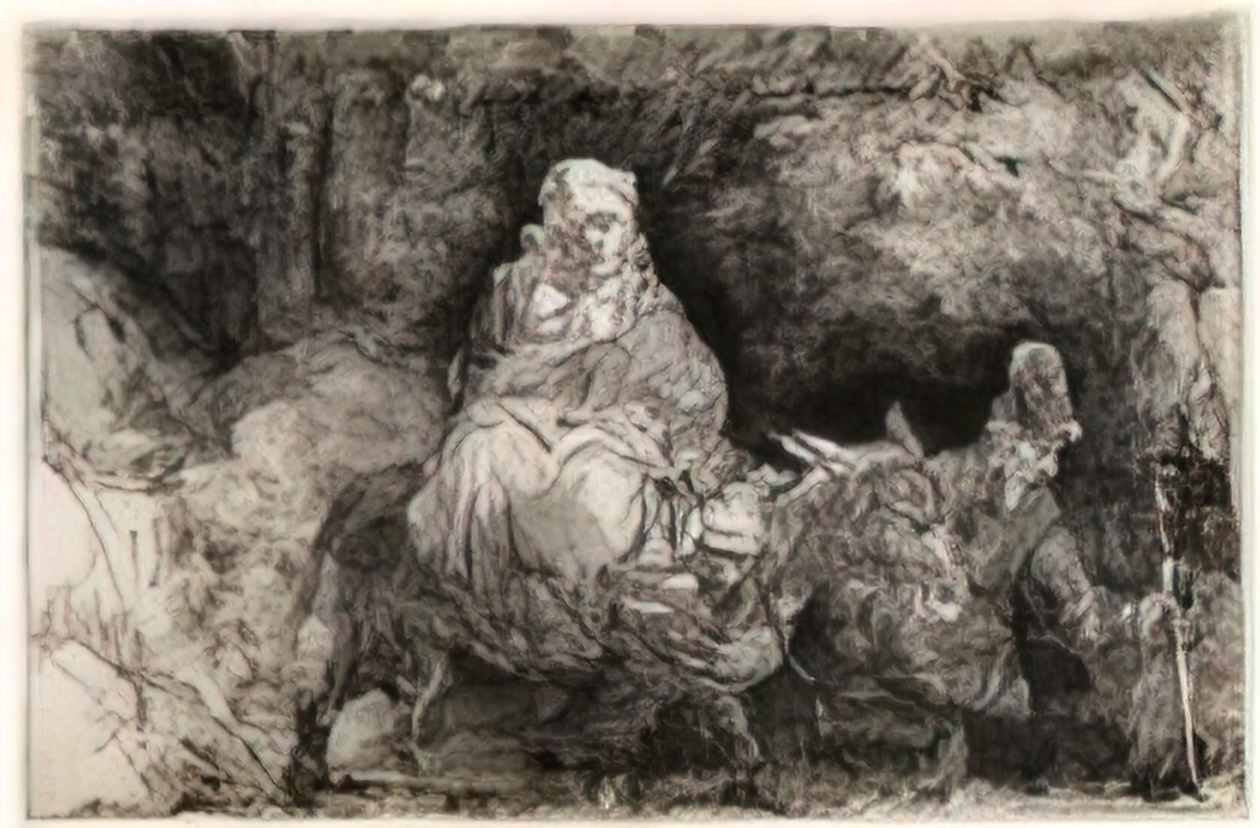 Rembrandt the flight into egypt Art A4 Photo Print