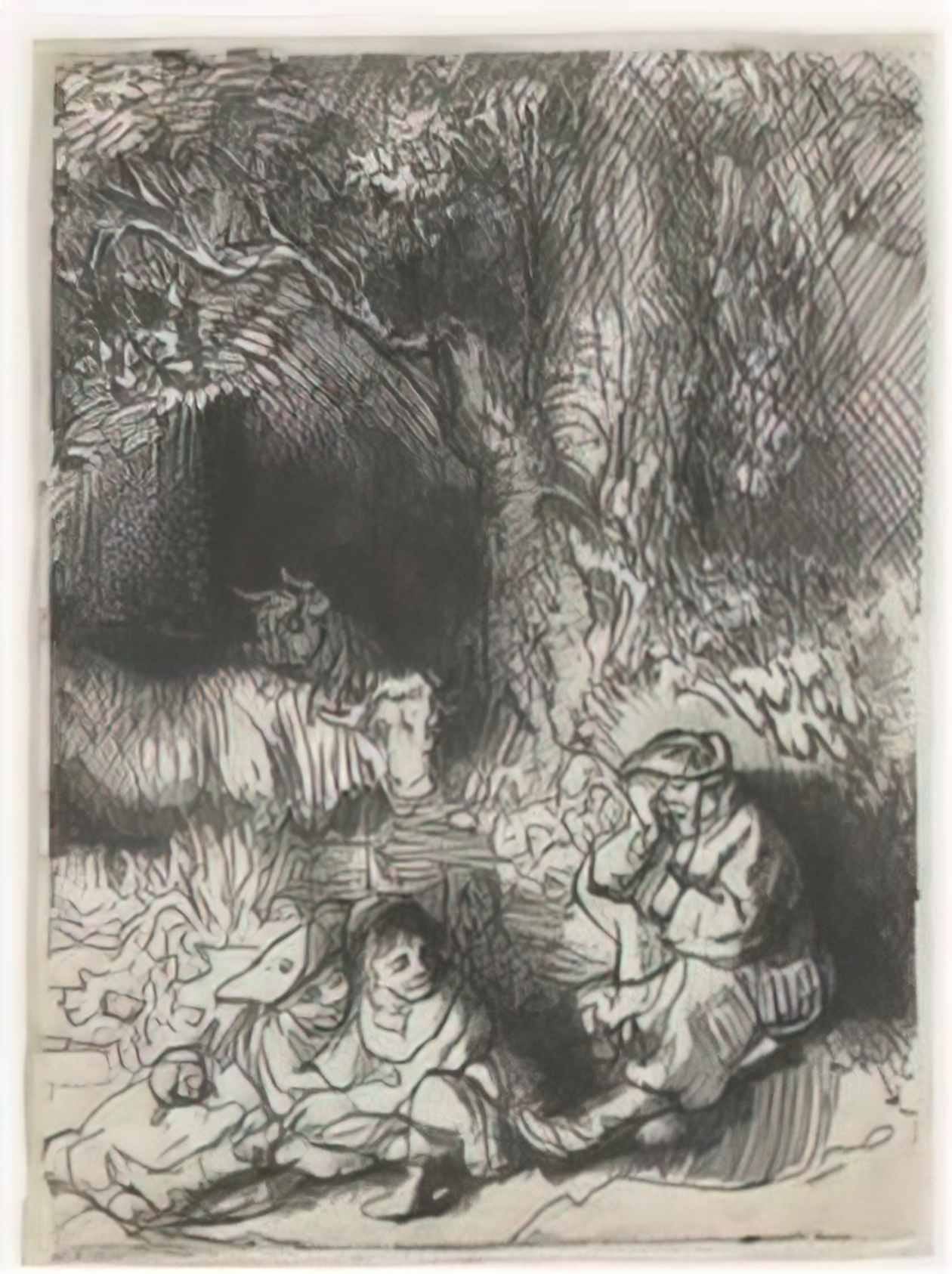 Rembrandt the sleeping herdsman 1644 Art A4 Photo Print