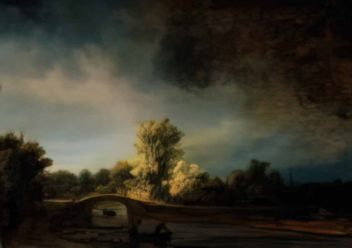 Rembrandt the stone bridge Art A4 Photo Print