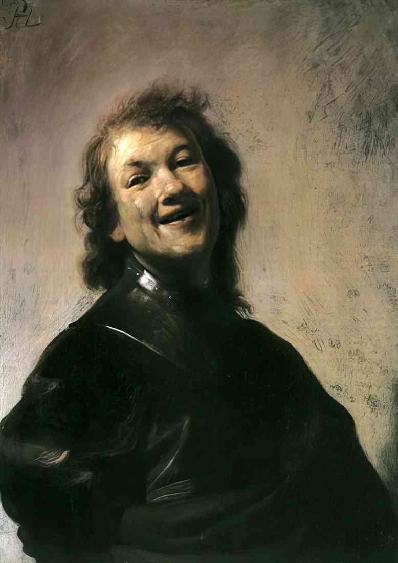 Rembrandt the young rembrandt as democritus the laughing philosopher CROP A4 Photo Print