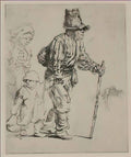 Rembrandt three peasants travelling 1652 Art A4 Photo Print