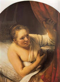 Rembrandt woman in bed 1645 Art A4 Photo Print