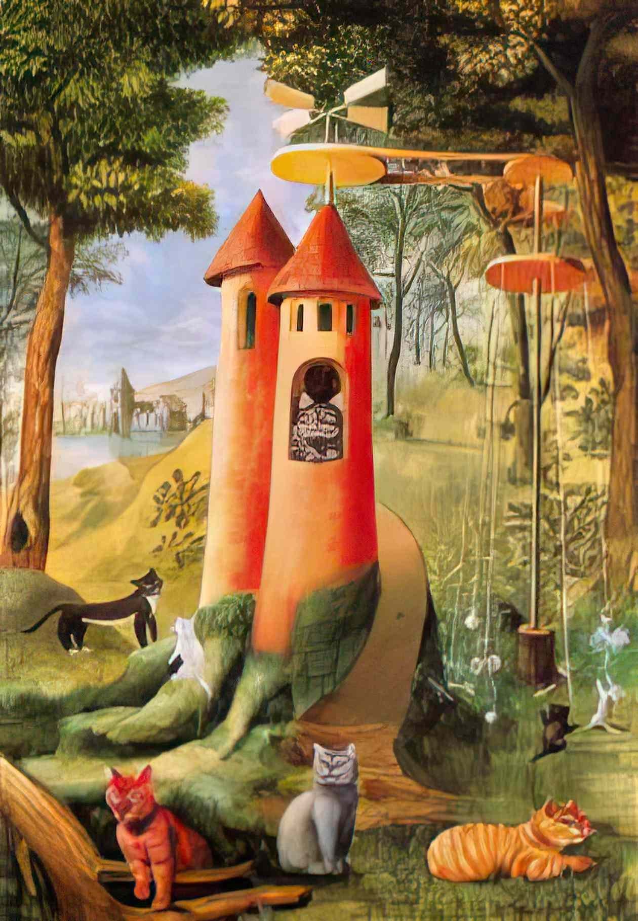 Remedios Varo cats paradise 1955 Art A4 Photo Print