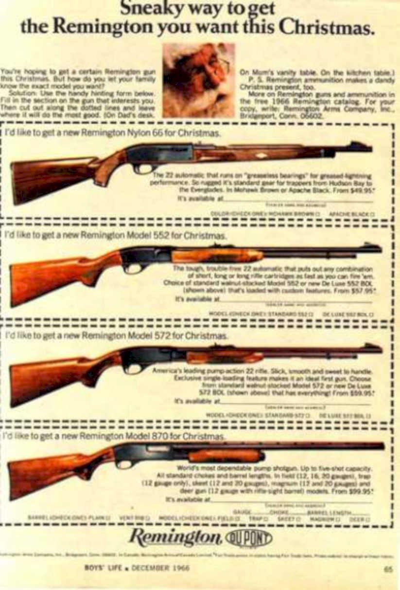 Remington Firearms 1966 Vintage Retro Advert Ads A4 Photo Print