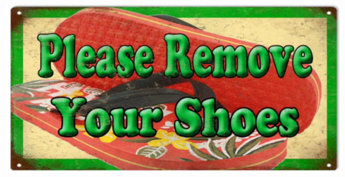 Remove Shoes Sign Vintage Retro Advert Ads A4 Photo Print