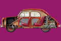 Renault 4CV 1954 cutaway A4 Photo Print