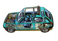 Renault 5 cutaway A4 Photo Print