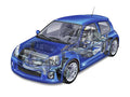 Renault Clio V6 cutaway A4 Photo Print