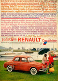 Renault Dauphine Lake 1950s Vintage Retro Advert Poster