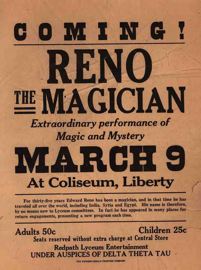 Reno 4 Magic Magician Vintage A4 Photo Print