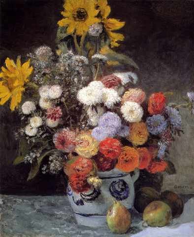 Renoir Auguste Mixed Flowers In An Earthenware Pot A4 Photo Print