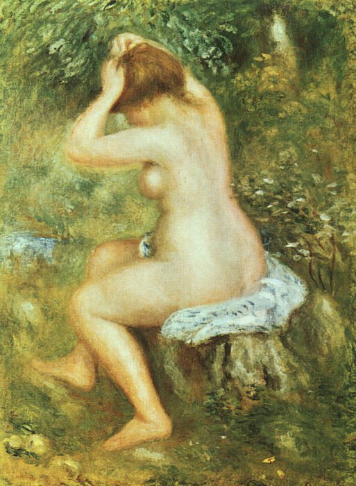 Renoir Baigneuse Se Coiffant, National Gallery At London Art A4 Photo Print