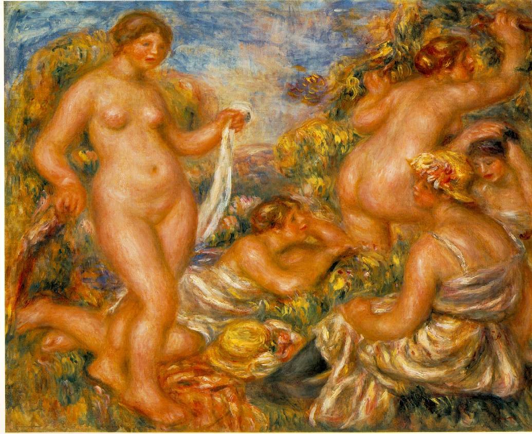 Renoir Bathers (Les Baigneuses), Ca 1918, 80x65 Cm, Barnes Art A4 Photo Print