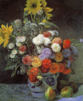 Renoir Mixed Flowers In An Earthenware Pot, 1869, Oil On Pa Art A4 Photo Print