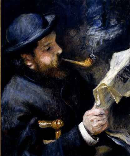 Renoir Pierre August Claude Monet Reading A Newspaper A4 Photo Print