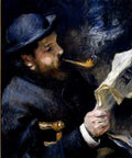 Renoir Pierre August Claude Monet Reading Newspaper A4 Photo Print