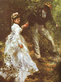 Renoir The Promenade, 1870, Oil On Canvas, British Rail Pen Art A4 Photo Print