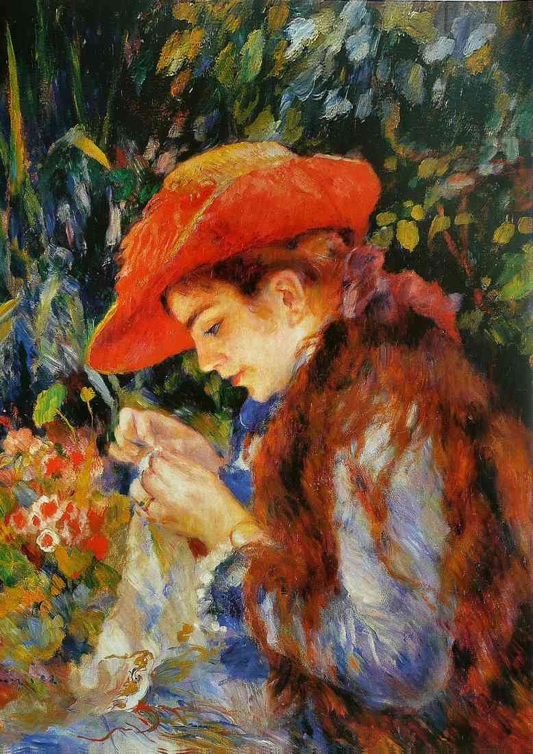 Renoir marie therese durand ruel sewing A4 Photo Print