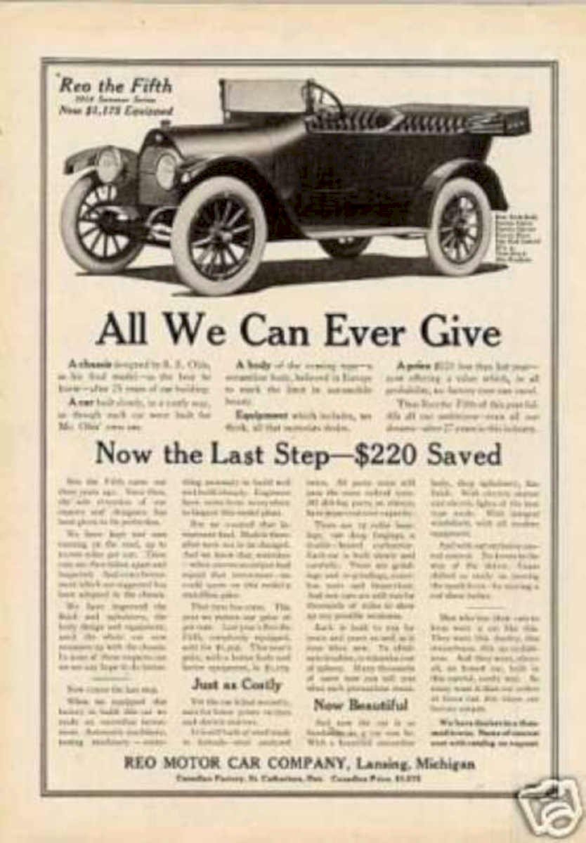 Reo Fifth Car 2 Vintage Retro Advert Ads A4 Photo Print