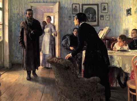 Repin Iliya Unexpected visitors A4 Photo Print