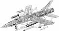 Republic F 105 Thunderchief cutaway A4 Photo Print