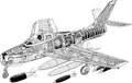 Republic F 84F Thunderstreak cutaway A4 Photo Print
