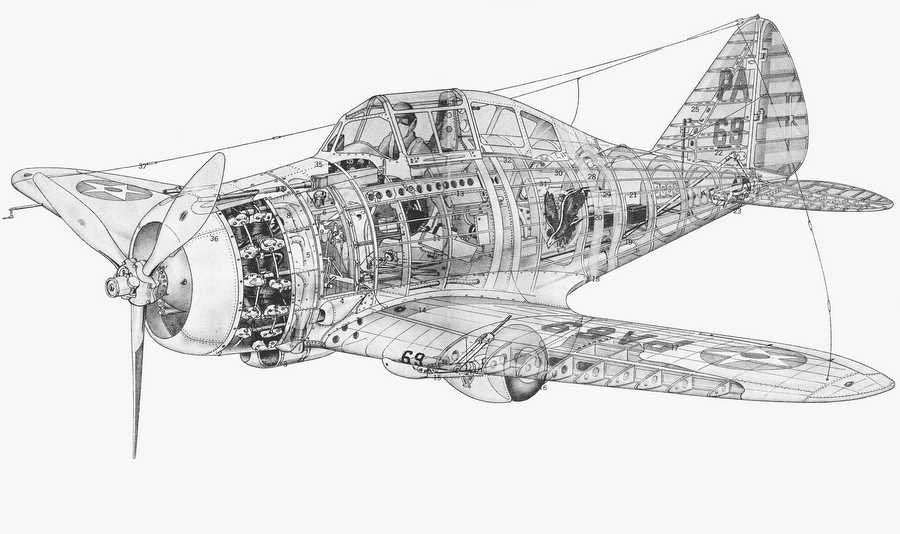 Republic P 43 Lancer cutaway A4 Photo Print
