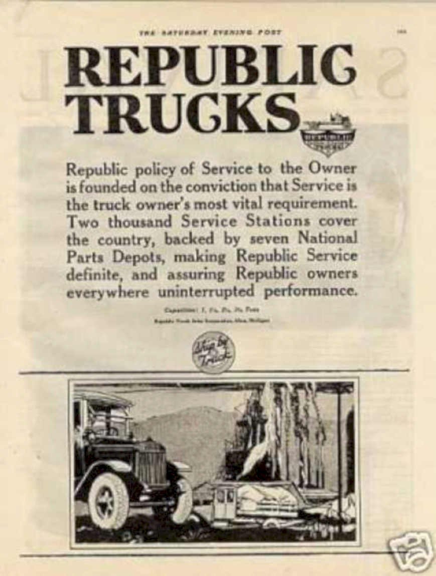 Republic Trucks Model Vintage Retro Advert Ads A4 Photo Print