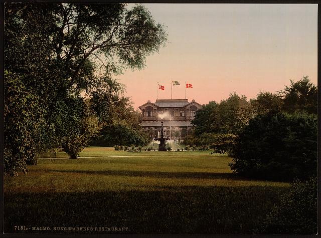 Restaurant in the Kungsparken Malmö Vintage A4 Photo Print