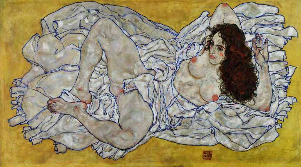 Resting Nude Schiele A4 Photo Print