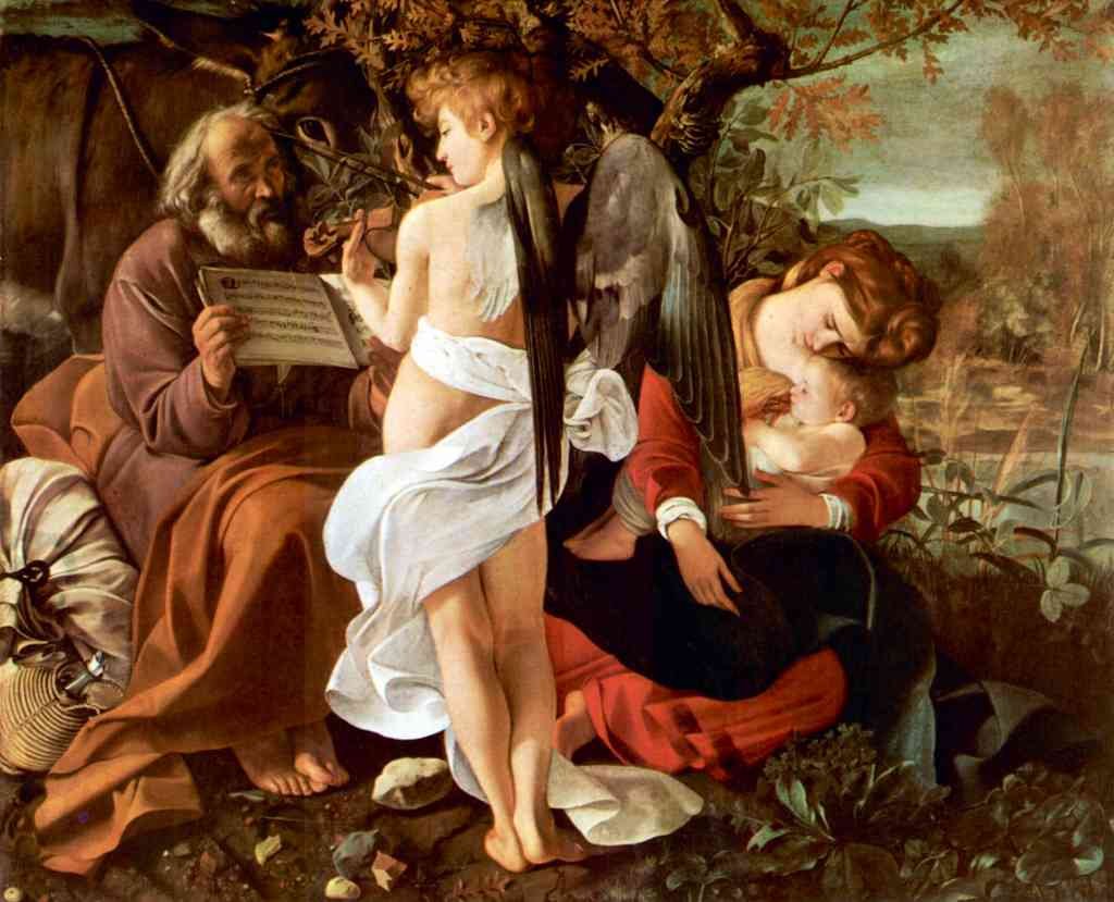 Resting On The Flight Into Egypt Caravaggio A4 Photo Print