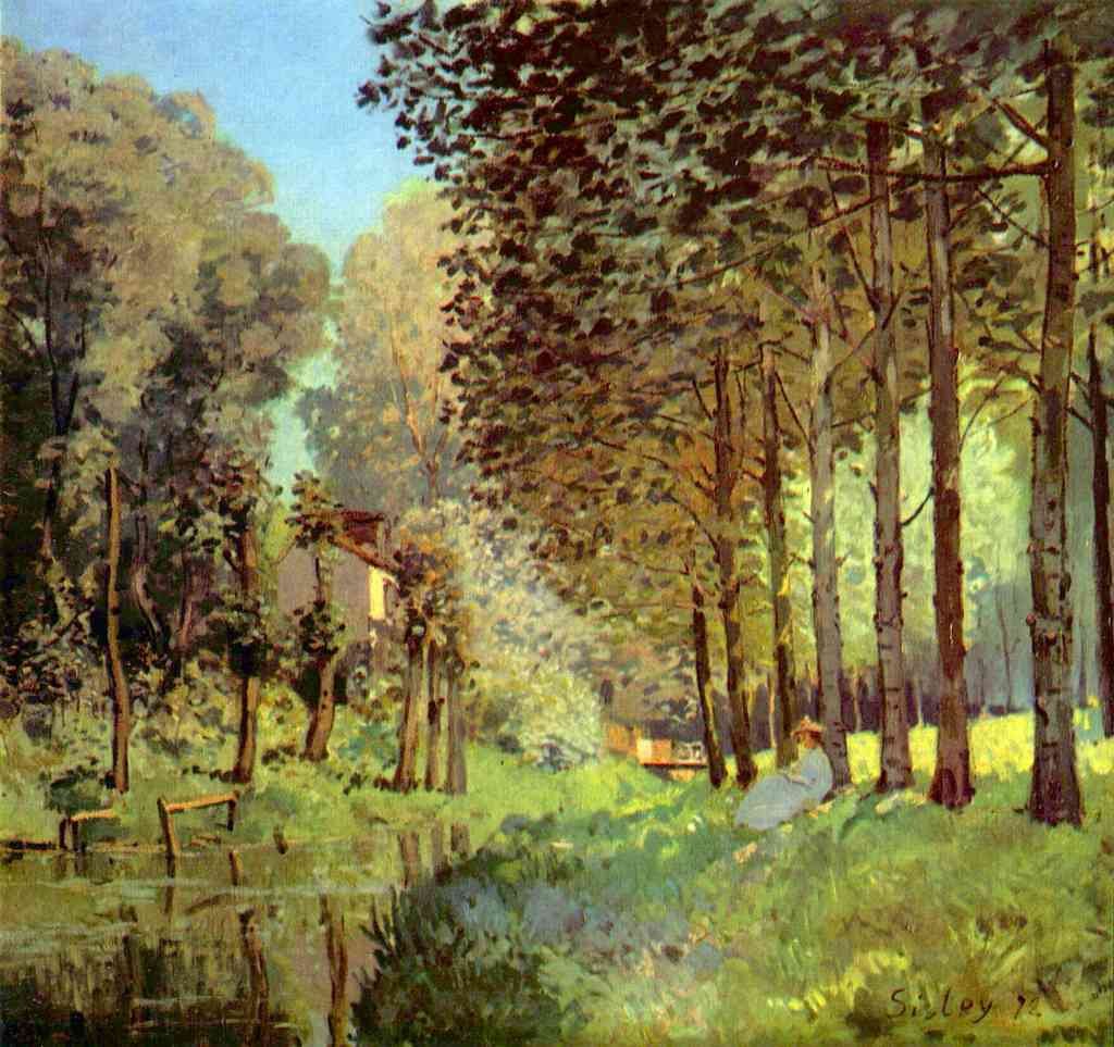Resting On The River Bank Sisley Impressionism A4 Photo Print