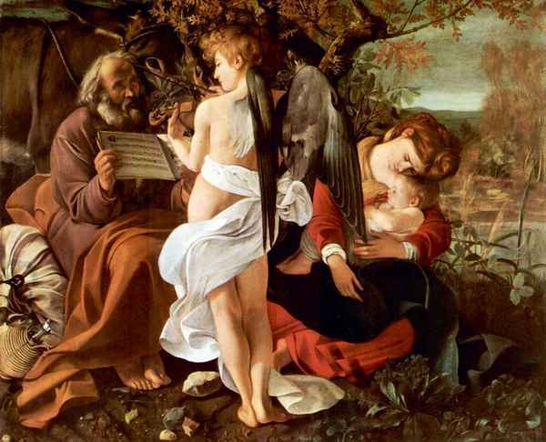 Resting on the Flight into Egypt by Caravaggio A4 Photo Print