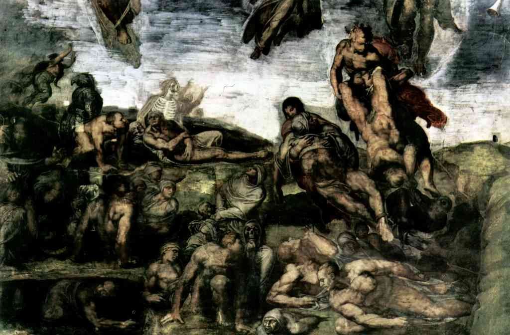 Resurrection Of The Dead From The Graves Michelangelo A4 Photo Print