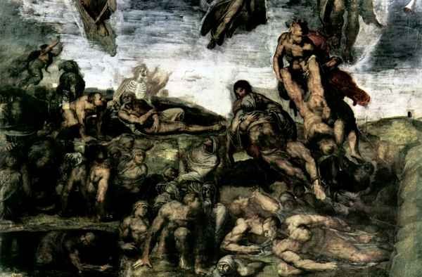 Resurrection of the dead from the graves by Michelangelo A4 Photo Print