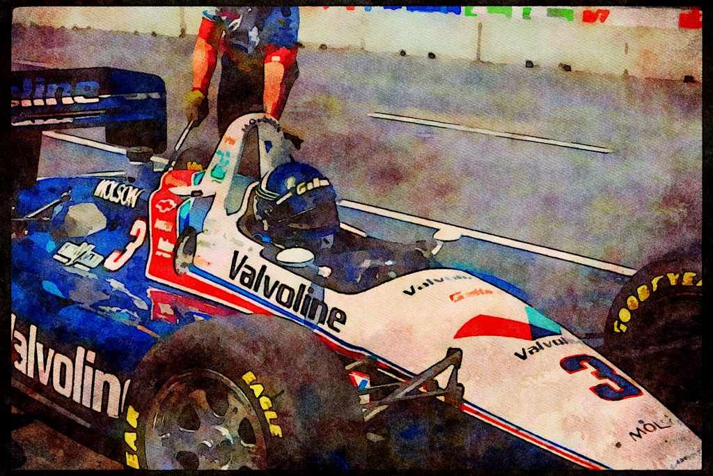 Retro 90s 80s Car Racing 325017 Al Unser Jr., Toronto Indy A4 Limited Edition Watercolour Print