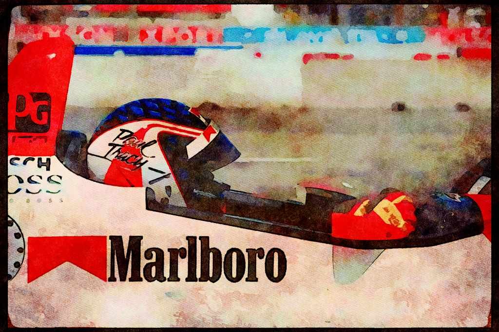 Retro 90s 80s Car Racing 325020 Paul Tracy, Toronto Indy A4 Limited Edition Watercolour Print