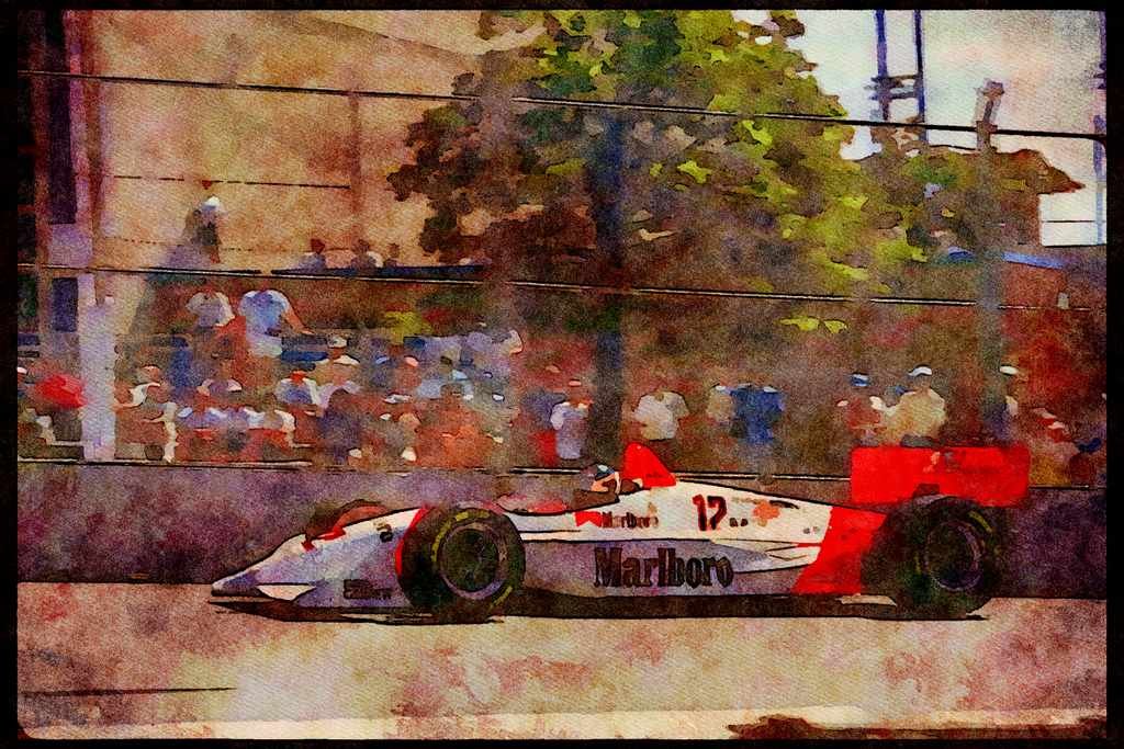 Retro 90s 80s Car Racing 325024 Paul Tracy, Toronto Indy A4 Limited Edition Watercolour Print